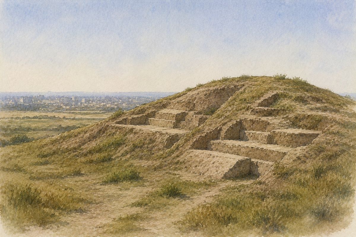 A mound inside a living city